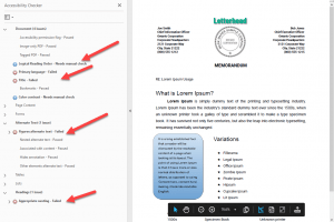 Adobe Checker results after autotagging
