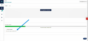 Equidox Import tag showing message "No content on page 1, sending to OCR"