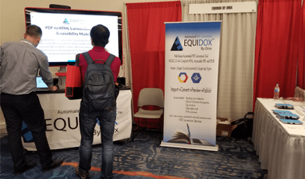 People visiting the Equidox Booth