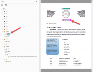 Adobe heading error after auto-tagging