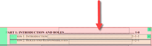 Table of contents item showing the ellipses in a box bordered by a dotted line