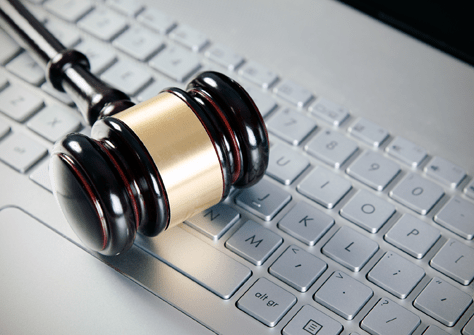 Keyboard and gavel for digital accessibility lawsuits