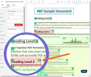 Equidox software page zoomed in on the zone number showing decimal places