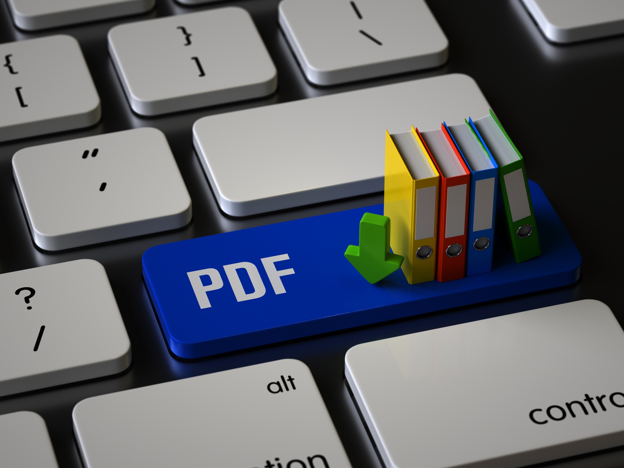 PDF button on a keyboard