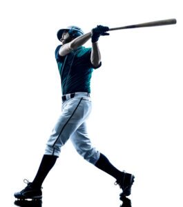 baseball player swinging a bat